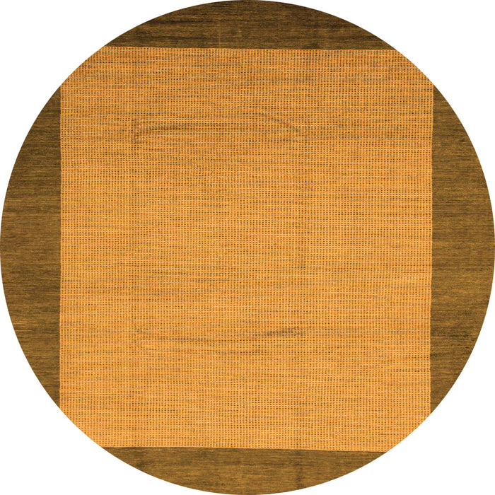 Round Machine Washable Abstract Orange Modern Area Rugs, wshabs1543org