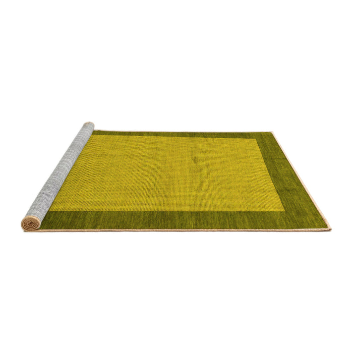 Sideview of Machine Washable Abstract Yellow Modern Rug, wshabs1543yw