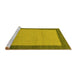 Sideview of Machine Washable Abstract Yellow Modern Rug, wshabs1543yw