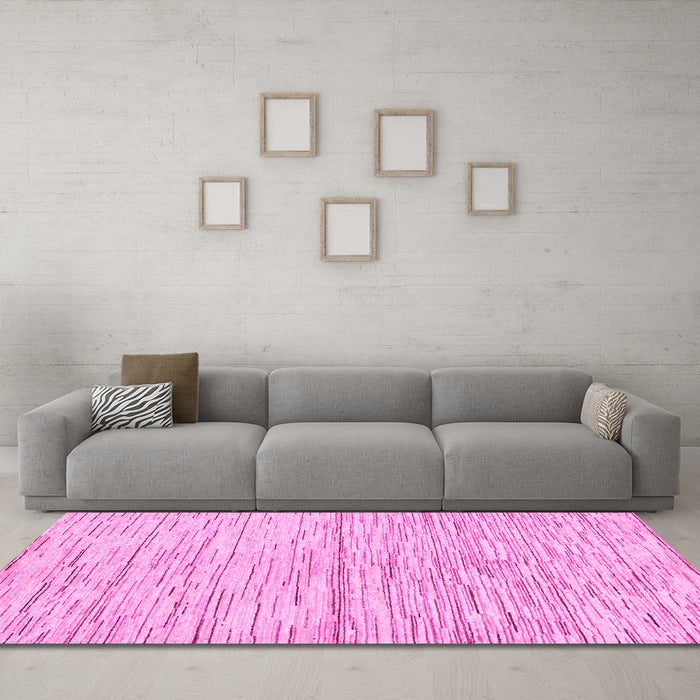 Machine Washable Solid Pink Modern Rug in a Living Room, wshabs1544pnk
