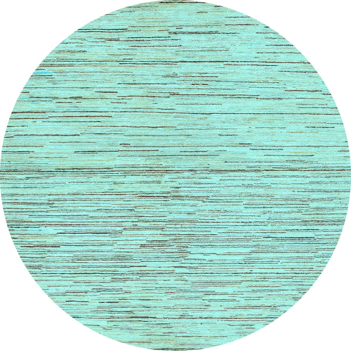 Round Machine Washable Solid Light Blue Modern Rug, wshabs1544lblu