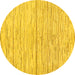 Round Solid Yellow Modern Rug, abs1544yw