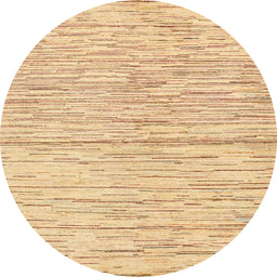 Round Abstract Orange Solid Rug, abs1544