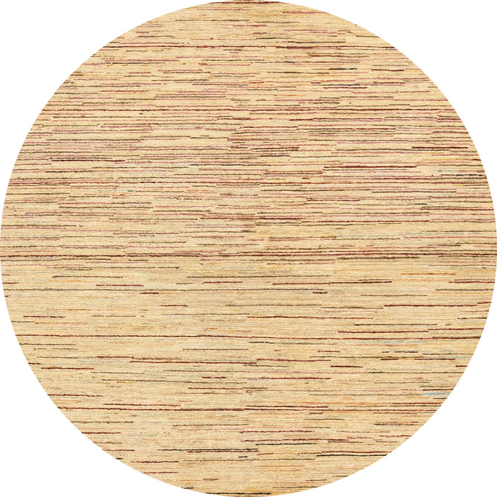 Round Abstract Orange Solid Rug, abs1544