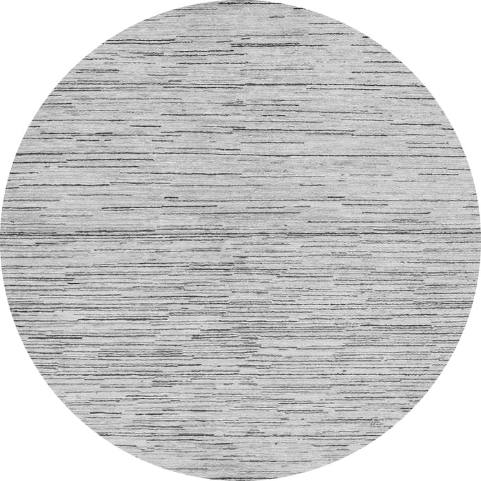 Round Machine Washable Solid Gray Modern Rug, wshabs1544gry