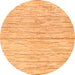 Round Machine Washable Solid Orange Modern Area Rugs, wshabs1544org