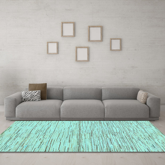 Machine Washable Solid Light Blue Modern Rug in a Living Room, wshabs1544lblu