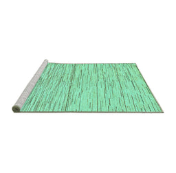 Sideview of Machine Washable Solid Turquoise Modern Area Rugs, wshabs1544turq