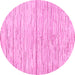 Round Solid Pink Modern Rug, abs1544pnk