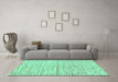 Machine Washable Solid Turquoise Modern Area Rugs in a Living Room,, wshabs1544turq