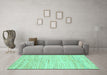 Machine Washable Solid Turquoise Modern Area Rugs in a Living Room,, wshabs1545turq