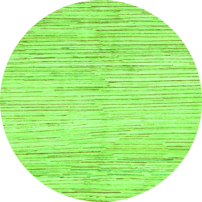 Round Machine Washable Solid Green Modern Area Rugs, wshabs1545grn