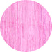 Round Solid Pink Modern Rug, abs1545pnk