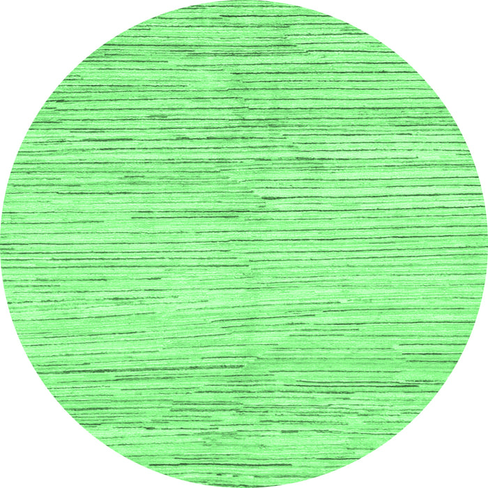 Round Machine Washable Solid Emerald Green Modern Area Rugs, wshabs1545emgrn
