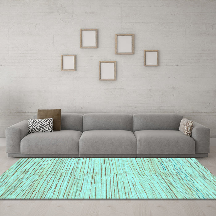 Machine Washable Solid Light Blue Modern Rug in a Living Room, wshabs1545lblu