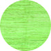 Round Solid Green Modern Rug, abs1545grn