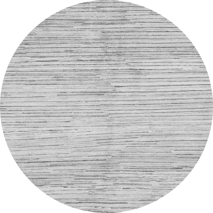 Round Machine Washable Solid Gray Modern Rug, wshabs1545gry