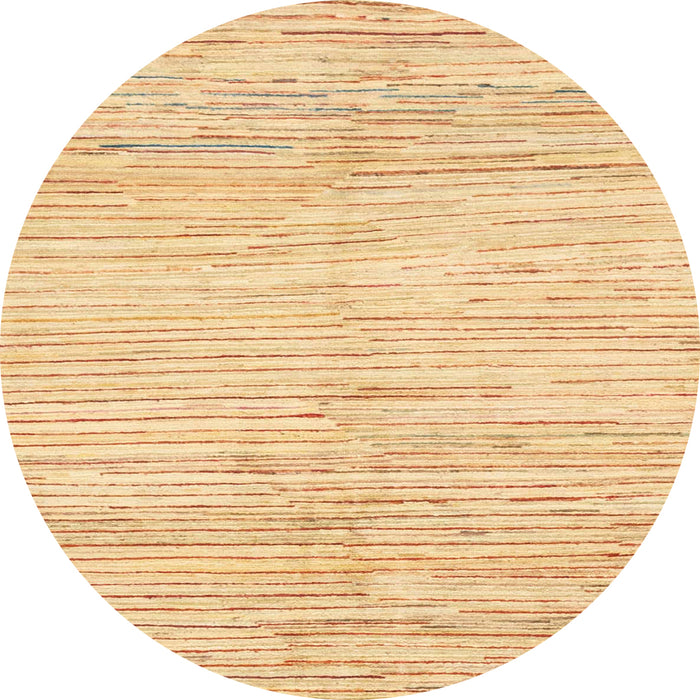 Round Machine Washable Abstract Orange Rug, wshabs1545