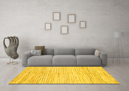 Machine Washable Solid Yellow Modern Rug in a Living Room, wshabs1545yw