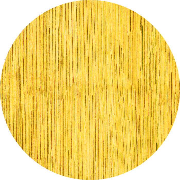 Round Solid Yellow Modern Rug, abs1545yw