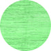 Round Solid Emerald Green Modern Rug, abs1545emgrn