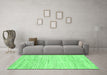 Machine Washable Solid Emerald Green Modern Area Rugs in a Living Room,, wshabs1545emgrn