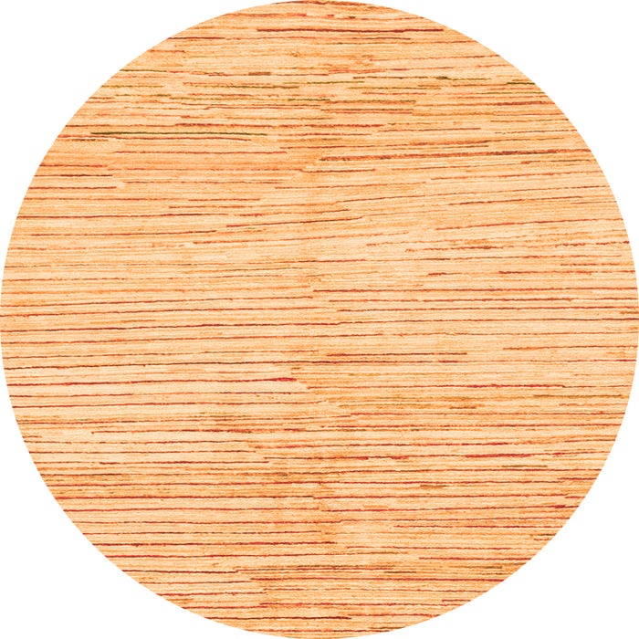 Round Machine Washable Solid Orange Modern Area Rugs, wshabs1545org