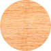 Round Machine Washable Solid Orange Modern Area Rugs, wshabs1545org