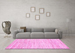 Machine Washable Solid Pink Modern Rug in a Living Room, wshabs1545pnk