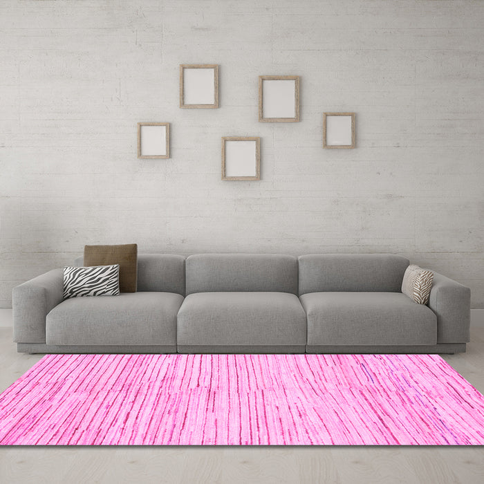 Machine Washable Solid Pink Modern Rug in a Living Room, wshabs1545pnk