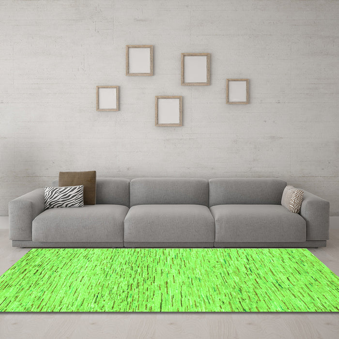 Machine Washable Solid Green Modern Area Rugs in a Living Room,, wshabs1546grn