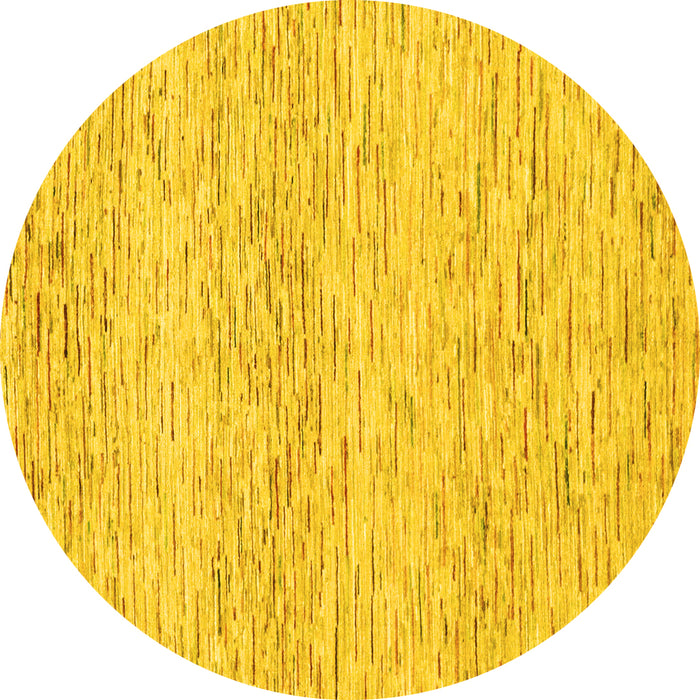 Round Solid Yellow Modern Rug, abs1546yw