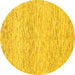 Round Solid Yellow Modern Rug, abs1546yw