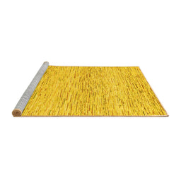 Sideview of Machine Washable Solid Yellow Modern Rug, wshabs1546yw