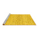 Sideview of Machine Washable Solid Yellow Modern Rug, wshabs1546yw