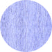 Round Machine Washable Solid Blue Modern Rug, wshabs1546blu