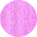 Round Machine Washable Solid Purple Modern Area Rugs, wshabs1546pur