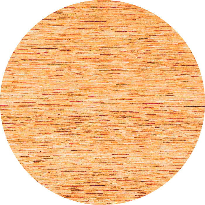 Round Solid Orange Modern Rug, abs1546org