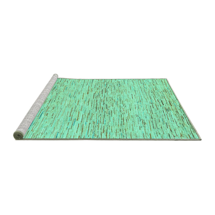 Sideview of Machine Washable Solid Turquoise Modern Area Rugs, wshabs1546turq