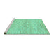 Sideview of Machine Washable Solid Turquoise Modern Area Rugs, wshabs1546turq