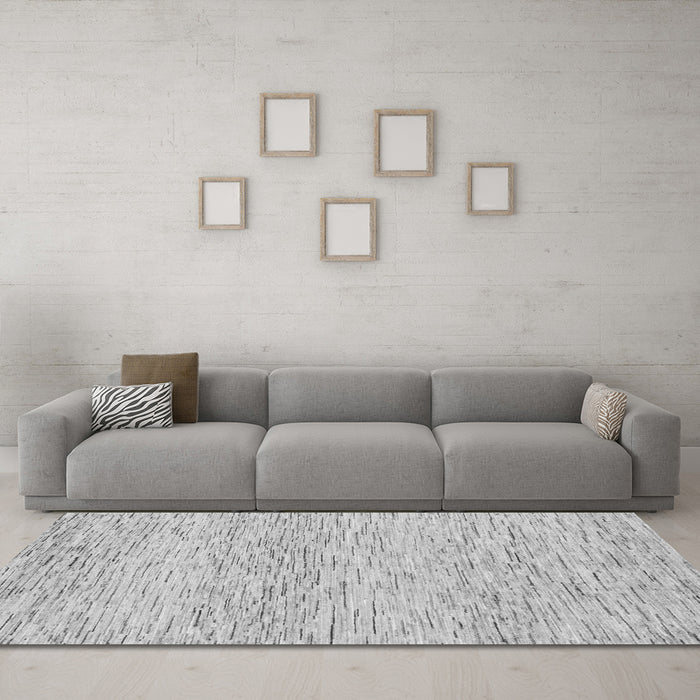 Machine Washable Solid Gray Modern Rug in a Living Room,, wshabs1546gry
