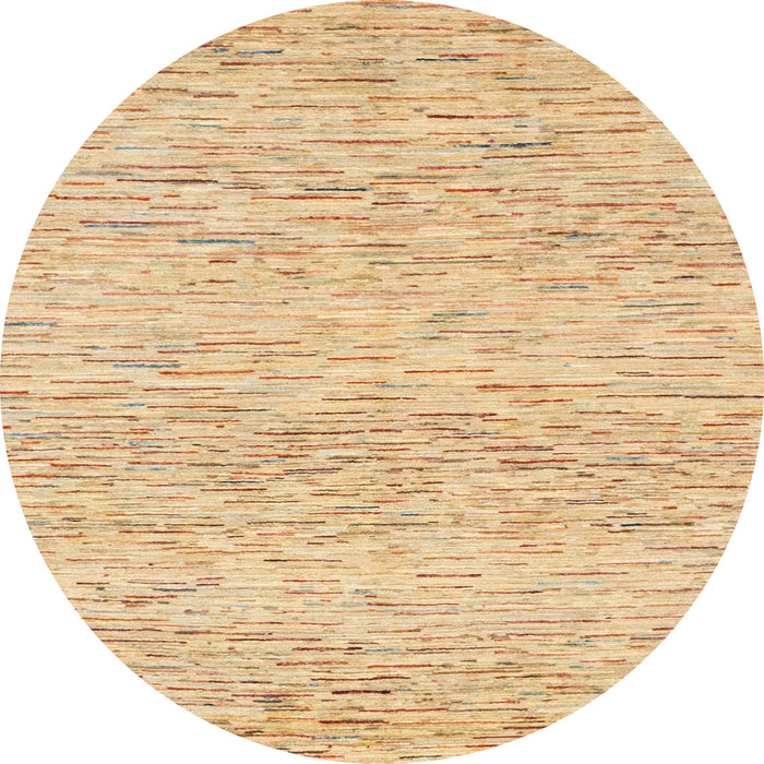 Round Abstract Orange Solid Rug, abs1546