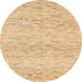 Round Abstract Orange Solid Rug, abs1546