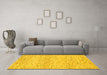 Machine Washable Solid Yellow Modern Rug in a Living Room, wshabs1546yw