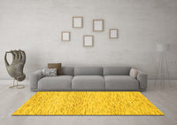 Machine Washable Solid Yellow Modern Rug, wshabs1546yw