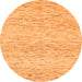 Round Machine Washable Solid Orange Modern Area Rugs, wshabs1546org