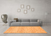 Machine Washable Solid Orange Modern Area Rugs in a Living Room, wshabs1546org