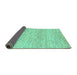 Sideview of Solid Turquoise Modern Rug, abs1546turq