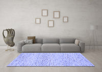 Machine Washable Solid Blue Modern Rug, wshabs1546blu