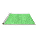 Sideview of Machine Washable Solid Emerald Green Modern Area Rugs, wshabs1546emgrn